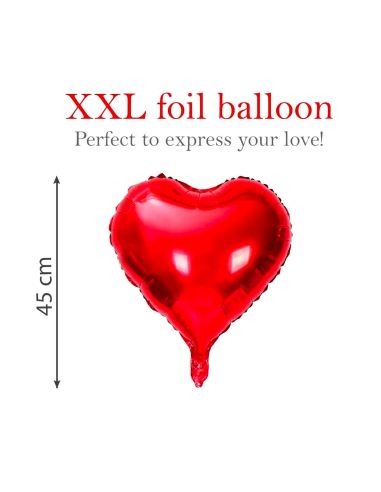 Ballon Aluminium en Cœur Rouge / Dimension : 45 cm