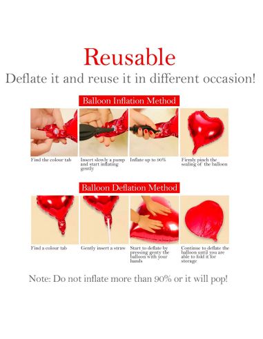 Ballon Aluminium en Cœur Rouge / Dimension : 45 cm