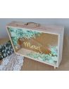 Urne "Elegance" en bois et Verre Doré Pailleté - Dimensions : 35 x 7,5 x 30 cm