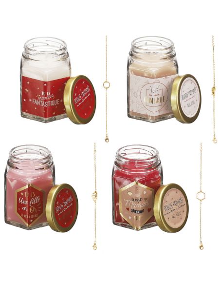 Bougie Bijou Parfumée / Contient un Bracelet Surprise / Existe en 4 Senteurs