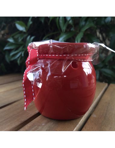 Lampe Aromatique en Céramique Coeur avec Cire Parfumée - 8 x 7,5 cm