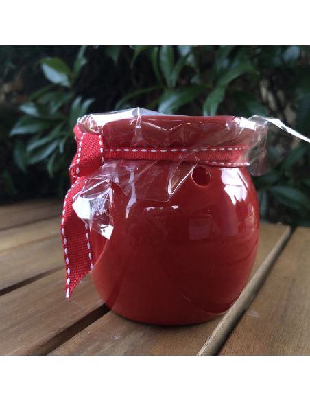 Lampe Aromatique en Céramique Coeur avec Cire Parfumée - 8 x 7,5 cm