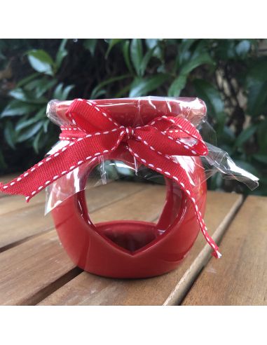 Lampe Aromatique en Céramique Coeur avec Cire Parfumée - 8 x 7,5 cm