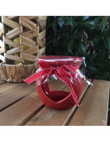 Lampe Aromatique en Céramique Coeur avec Cire Parfumée - 8 x 7,5 cm