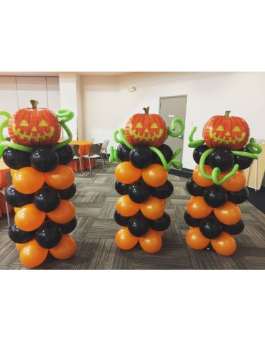 Pack de 40 Ballons Noirs et Oranges / Dimensions : 30 x 30 cm