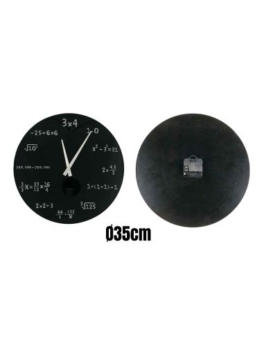 Décoration / Horloge Murale Mathématiques en verre / Diamètre : 35 cm
