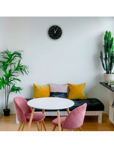 Décoration / Horloge Murale Mathématiques en verre / Diamètre : 35 cm