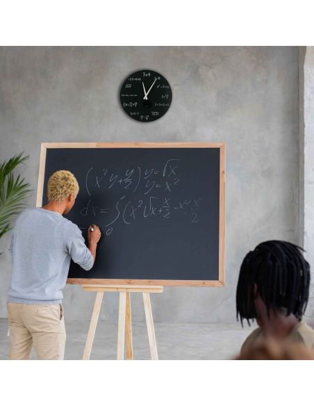 Décoration / Horloge Murale Mathématiques en verre / Diamètre : 35 cm