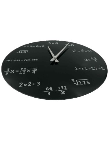 Décoration / Horloge Murale Mathématiques en verre / Diamètre : 35 cm