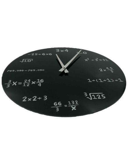Décoration / Horloge Murale Mathématiques en verre / Diamètre : 35 cm