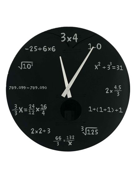 Décoration / Horloge Murale Mathématiques en verre / Diamètre : 35 cm