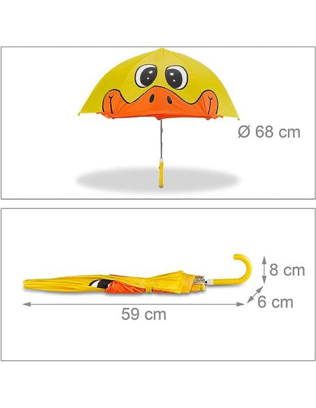 Parapluie fantaisie pour Enfants  - Dimensions ouvert : 59 x 70 cm