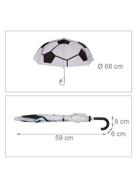Parapluie fantaisie pour Enfants  - Dimensions ouvert : 59 x 70 cm