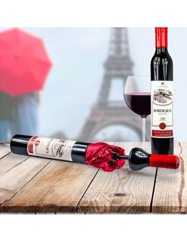 Parapluie en Forme de Bouteille De Vin Rouge - Dimensions ouvert : 61 x 90 cm