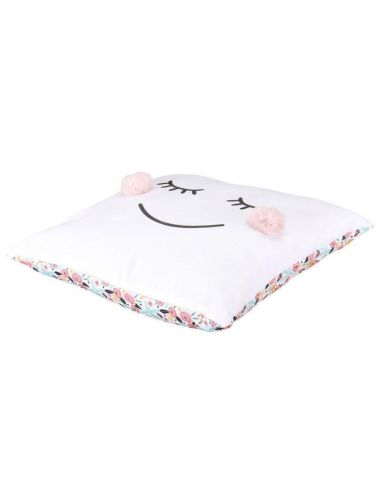 Coussin Déco Enfant "Pompon" / Dimensions : 40x40x10cm / Matière : Polyester