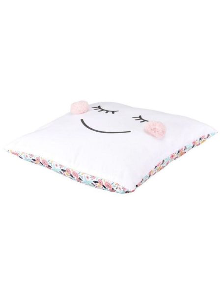 Coussin Déco Enfant "Pompon" / Dimensions : 40x40x10cm / Matière : Polyester