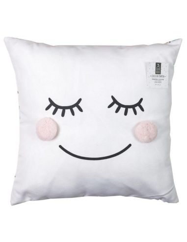 Coussin Déco Enfant "Pompon" / Dimensions : 40x40x10cm / Matière : Polyester