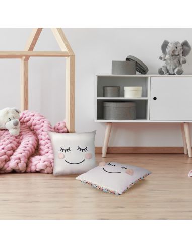 Coussin Déco Enfant "Pompon" / Dimensions : 40x40x10cm / Matière : Polyester