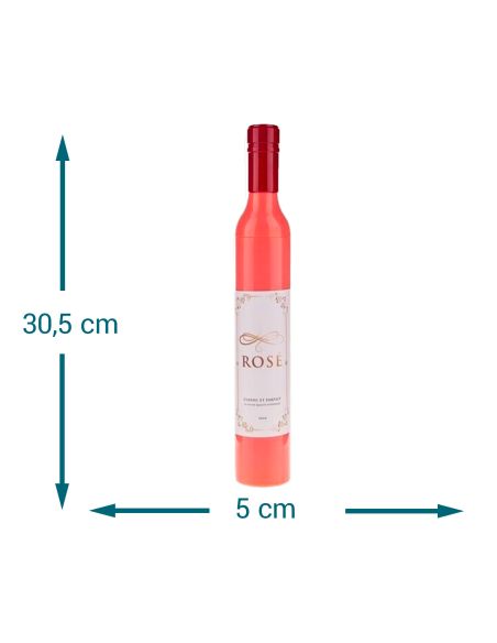 Parapluie en Forme de Bouteille De Vin Rosé - Dimensions ouvert : 61 x 90 cm 