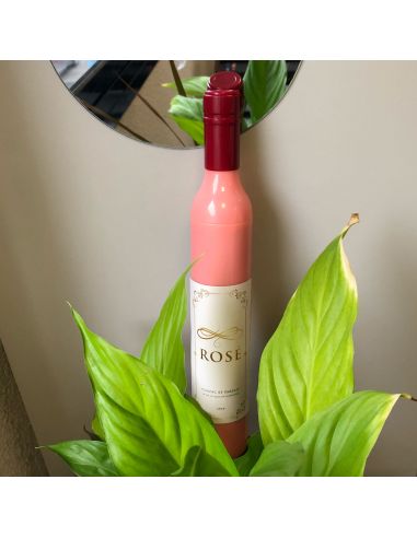 Parapluie en Forme de Bouteille De Vin Rosé - Dimensions ouvert : 61 x 90 cm 