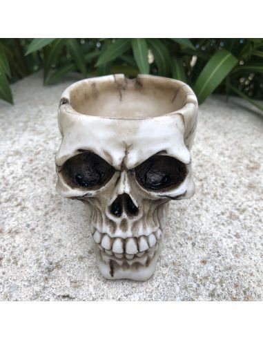 Cendrier en Polyrésine / Crâne Style Gothique / Dimensions : 9 x 8 x 11 cm