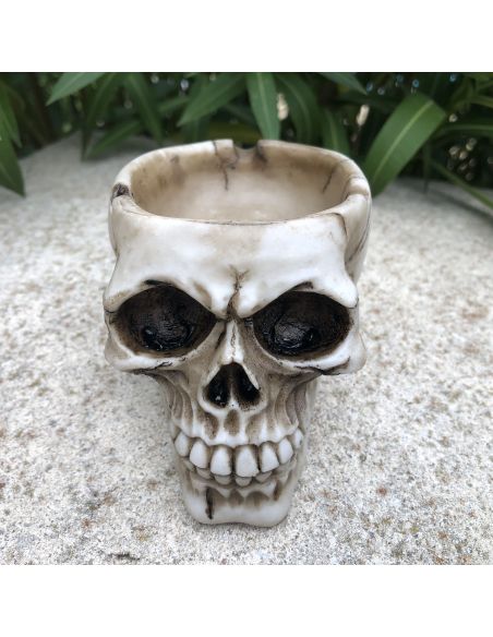 Cendrier en Polyrésine / Crâne Style Gothique / Dimensions : 9 x 8 x 11 cm