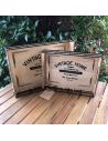 Lot de 2 Plateaux en Bois et Métal avec Inscription "Vintage Home"