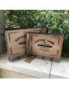 Lot de 2 Plateaux en Bois et Métal avec Inscription "Vintage Home"