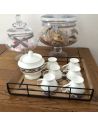Lot de 2 Plateaux en Bois et Métal avec Inscription "Vintage Home"