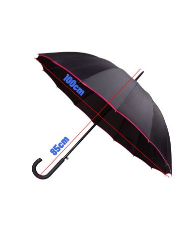 Parapluie Long Ultra-Résistant - Dimensions ouvert : 85 x 100 cm