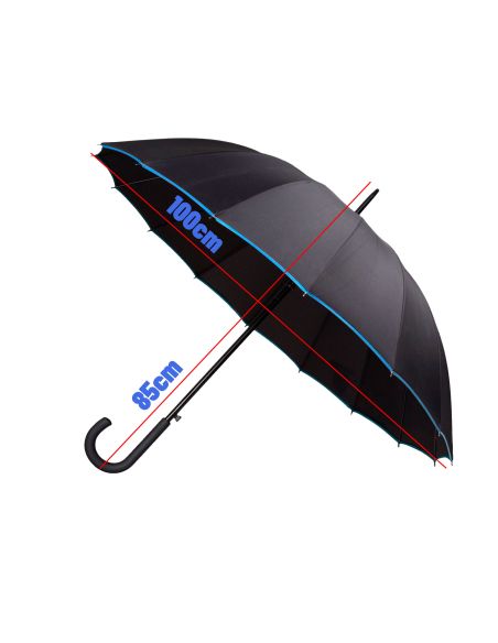 Parapluie Long Ultra-Résistant - Dimensions ouvert : 85 x 100 cm