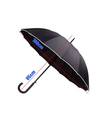Parapluie Long Ultra-Résistant - Dimensions ouvert : 85 x 100 cm