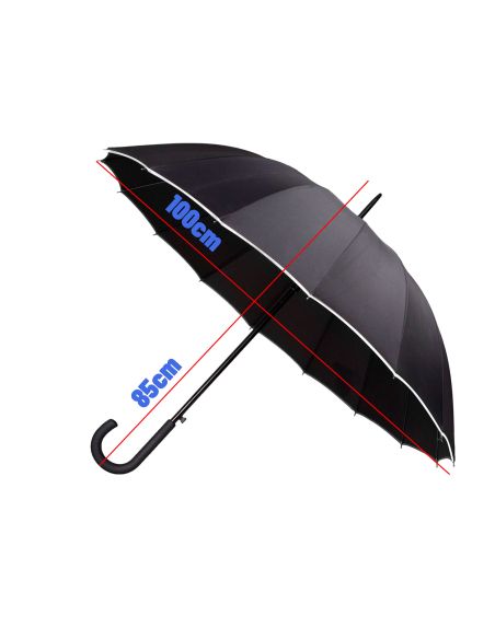 Parapluie Long Ultra-Résistant - Dimensions ouvert : 85 x 100 cm
