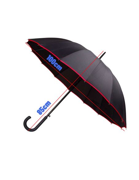 Parapluie Long Ultra-Résistant - Dimensions ouvert : 85 x 100 cm