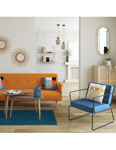 Coussin en Patchwork Déhoussable / Dimensions : 40 x 40 x 10 cm