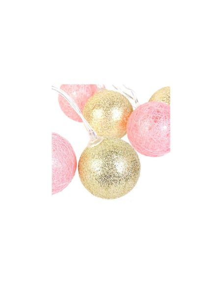 Guirlande 10 boules lampes Led Rose Doré / Longueur : 192 cm
