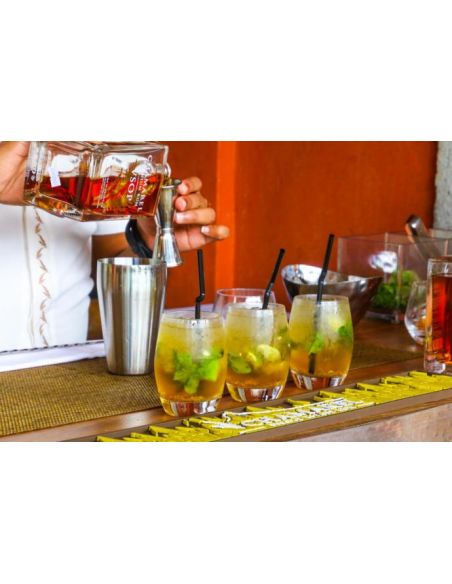 Accessoire de Cuisine / Kit à Cocktail Noir avec 4 Accessoires / Matière : Métal et Acier Inoxydable