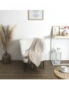 Plaid Nid D'Abeille Beige et Taupe / Dimensions : 125x150cm