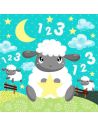 Toile Phosphorescente Mouton / Dimensions : L.28 x H.28 x l.2 cm