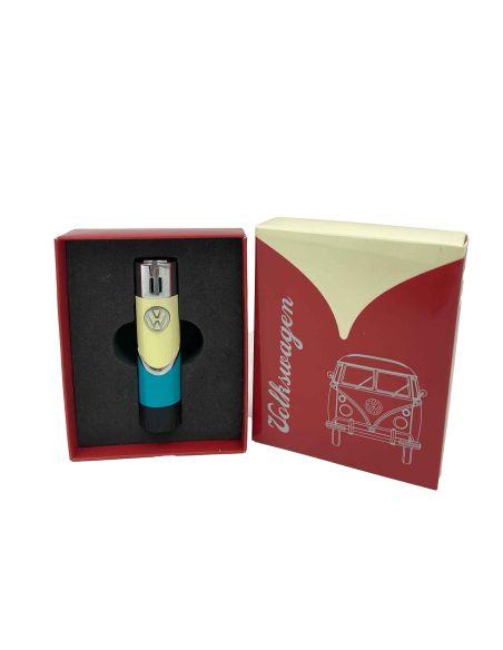 Briquet Clipper Rechargeable en Métal "Volkswagen VW T1 Samba" / Hauteur : 8 cm