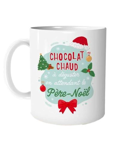 Mug "Un chocolat Chaud, à Déguster en Attendant le Père-Noël" - Dimensions : 12 x 9,7 x 8 cm