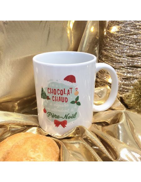 Mug "Un chocolat Chaud, à Déguster en Attendant le Père-Noël" - Dimensions : 12 x 9,7 x 8 cm