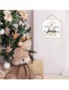 Plaque Murale en Bois Noel "Famille Heureuse" - Dimensions : 20x20x0,6 cm