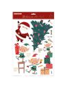 Lot de Stickers de Vitre Père Noël et Lutins  - Faciles à poser et Repositionnables