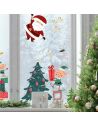 Lot de Stickers de Vitre Père Noël et Lutins  - Faciles à poser et Repositionnables