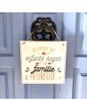 Plaque Murale en Bois Noel "Famille Heureuse" - Dimensions : 20x20x0,6 cm