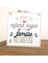 Plaque Murale en Bois Noel "Famille Heureuse" - Dimensions : 20x20x0,6 cm