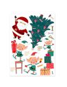 Lot de Stickers de Vitre Père Noël et Lutins  - Faciles à poser et Repositionnables