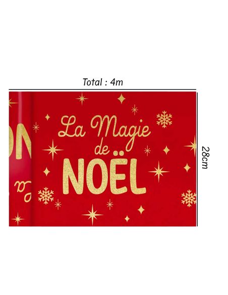 Chemin de Table La Magie de Noël - Longueur : 400 x 28 cm