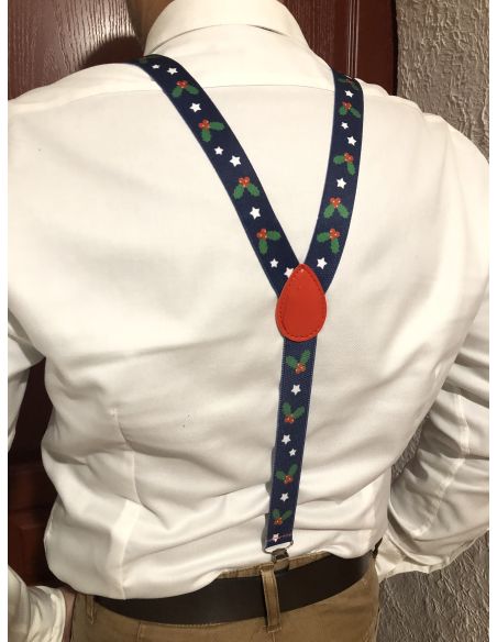 Lot Noeud Papillon+Bretelles motif Noël - 6 modèles Différents